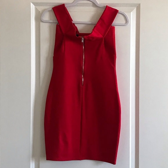 Forever21 Shoulder Red Dress - Picture 3 of 5